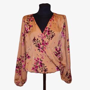 NWOT Rosemunde Floral Faux Wrap Blouse Sz XS